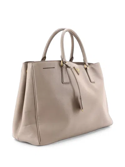 Pre-owned Prada Lux Open Saffiano Leather Large Tote Bag In 灰色