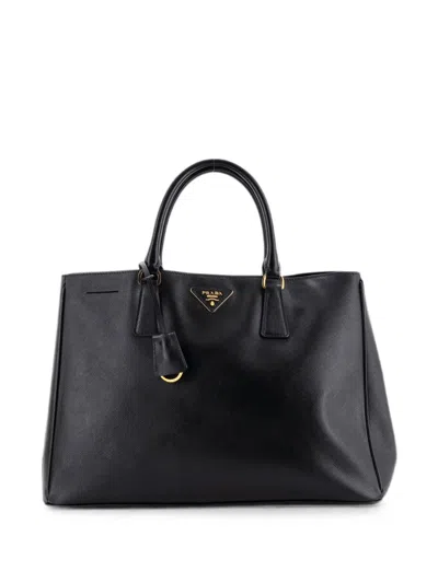 Pre-owned Prada Lux Open Saffiano Leather Large Tote Bag In Black