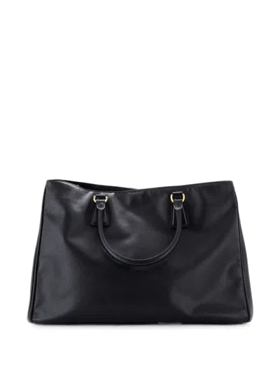 Pre-owned Prada Lux Open Saffiano Leather Large Tote Bag In Black