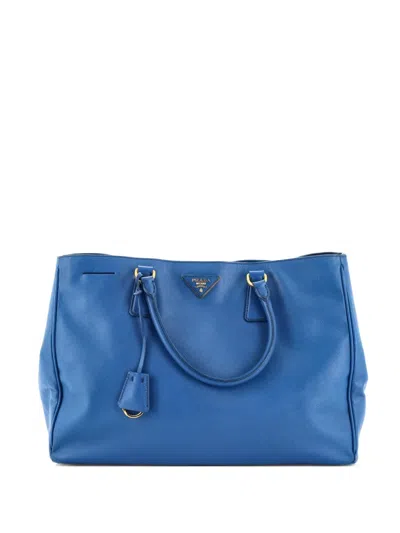 Pre-owned Prada Lux Open Saffiano Leather Large Tote Bag In Blue