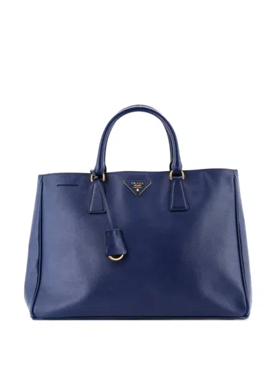 Pre-owned Prada Lux Open Saffiano Leather Large Tote Bag In Blue