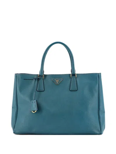 Pre-owned Prada Lux Open Saffiano Leather Large Tote Bag In Blue