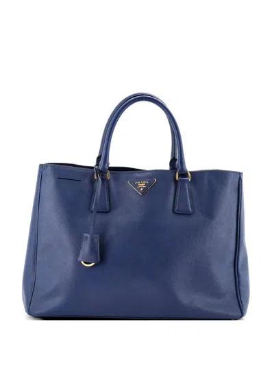 Pre-owned Prada Lux Open Saffiano Leather Large Tote Bag In Blue