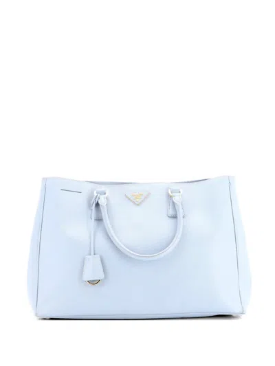 Pre-owned Prada Lux Open Saffiano Leather Large Tote Bag In Blue