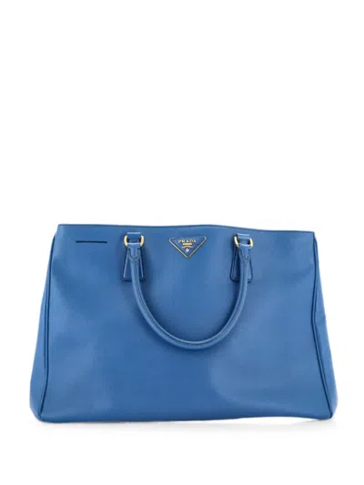 Pre-owned Prada Lux Open Saffiano Leather Large Tote Bag In Blue