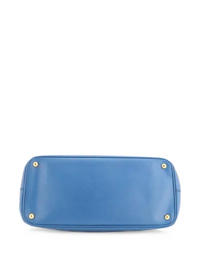 Pre-owned Prada Lux Open Saffiano Leather Large Tote Bag In Blue