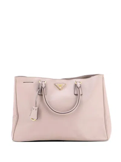 Pre-owned Prada Lux Open Saffiano Leather Large Tote Bag In Brown
