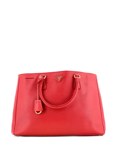 Pre-owned Prada Lux Open Saffiano Leather Large Tote Bag In Red