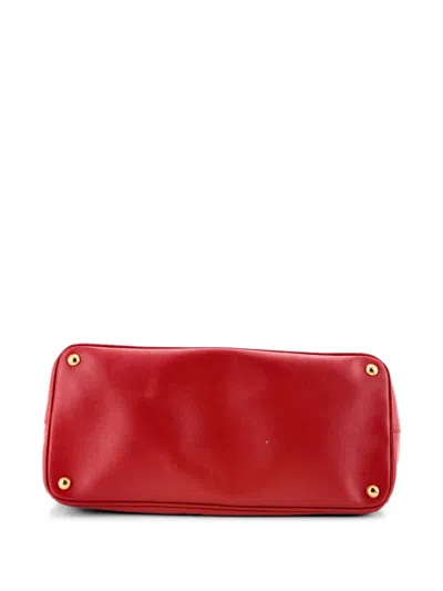 Pre-owned Prada Lux Open Saffiano Leather Large Tote Bag In Red