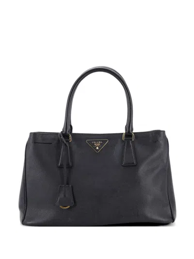 Pre-owned Prada Lux Open Saffiano Leather Medium Tote Bag In Black
