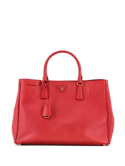 Pre-owned Prada Lux Open Saffiano Leather North South Tote Bag In Red