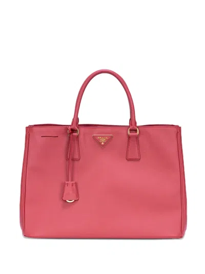 Pre-owned Prada Lux Triangle-logo Tote Bag In Pink