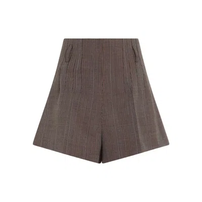 Prada Luxurious Brown Wool Shorts For Women