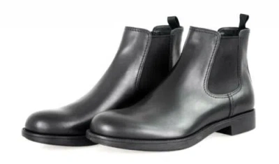 Pre-owned Prada Luxury  Chelsea Boots Shoes 2te082 Black Leather