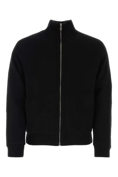Prada Luxury Wool-cashmere Cardigan With Silk Lining In Black