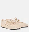 Prada Fabric Ballet Flats With Logo In Beige