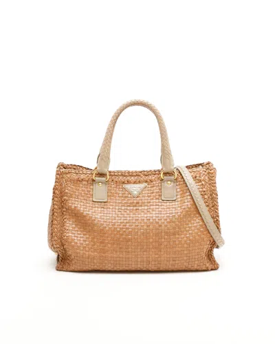 Prada Madras Tote Bag