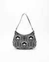 Prada Maglia Cleo Jacquard Shoulder Bag In Gray