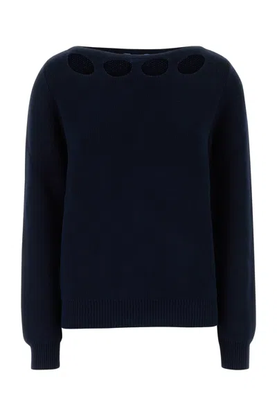 PRADA MAGLIONE IN COTONE BLU NAVY  DONNA