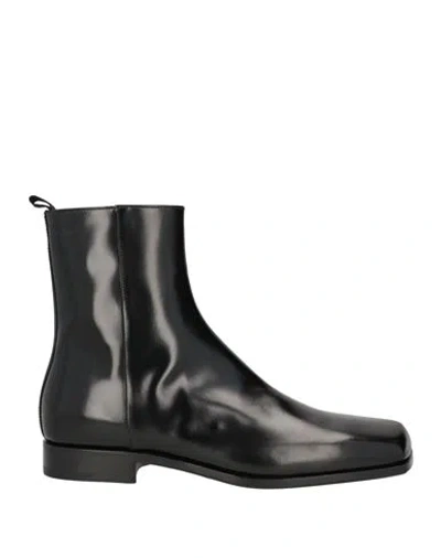 Prada Man Ankle Boots Black Size 9 Leather