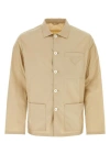 Prada Cotton Shirt With Short-pointed Collar And Three Pockets In Brown