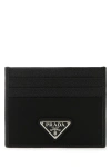 Prada Saffiano Leather Document Holder In Black