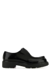 Prada Brushed Leather Lace-up Shoes Lace Up Shoes Black In Black
