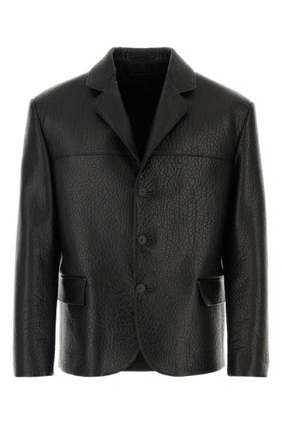 Prada Man Black Nappa Leather Blazer