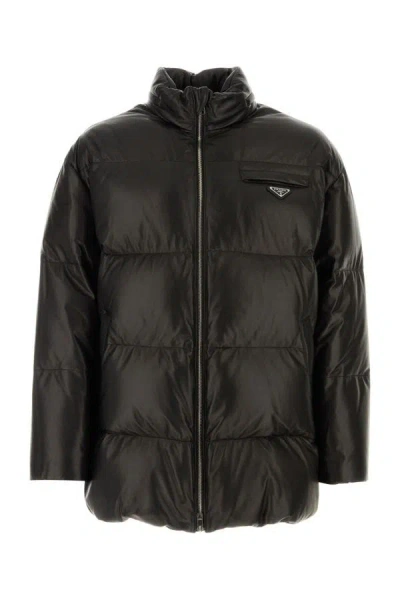 Prada Man Black Nappa Leather Down Jacket