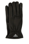 Prada Men Black Nappa Leather Gloves In Black