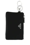 Prada Black Nylon Key Ring In Black