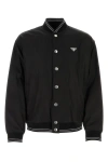 Prada Logo Plaque Jacket In Black