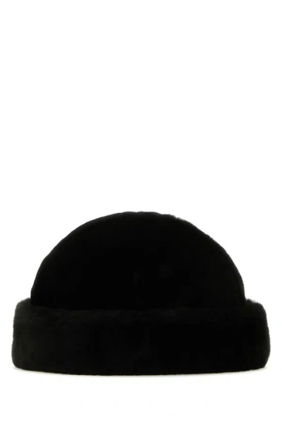 Prada Man Black Shearling Padded Hat