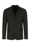 Prada Structured Silk Blazer With Notch Lapel In Black