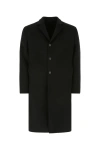 Prada Cappotto In Misto Lana Nera Uomo In Black