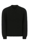 Prada Metallic Knit Wool-blend Sweater In Black