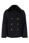 Prada Cappotto In Feltro Blu Scuro Uomo In Blue