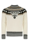 Prada Embroidered Pattern Cashmere Crewneck In Multicolor