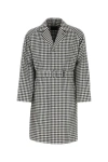 Prada Black Embroidered Cotton Overcoat In Multicolor