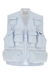 Prada Striped Sleeveless Vest With D-ring Accents In Multicolor