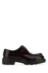 Prada Grape Leather Diapason Lace-up Shoes In Purple