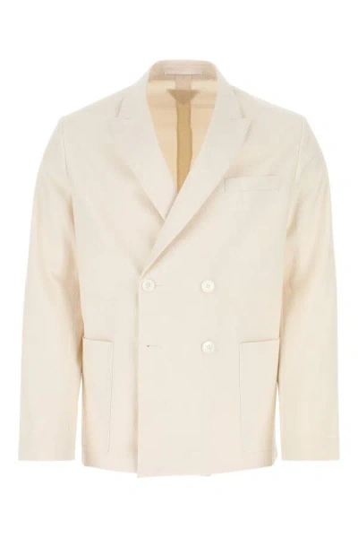 Prada Man Ivory Cotton Blazer In White