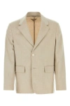 Prada Cashmere Blazer With Notch Lapels And Back Vent For A Polished Look In Brown
