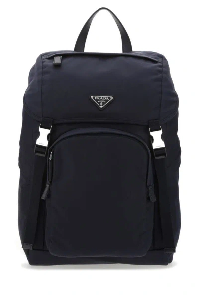 Prada Man Navy Blue Re-nylon Backpack