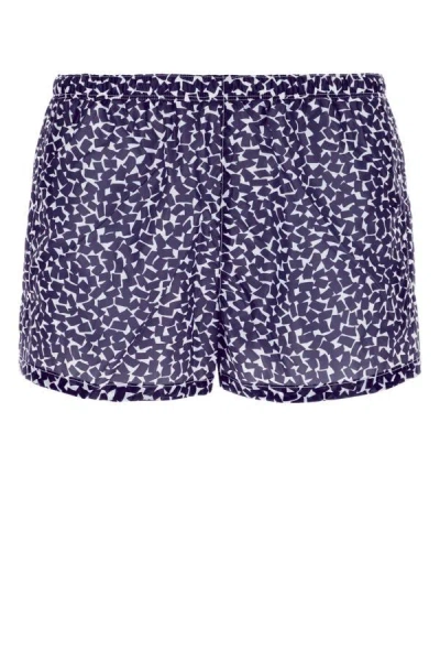 Prada Blue Printed Nylon Swimming Shorts In Purple