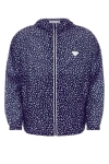 Prada Chest Placement Patterned Lightweight Windbreaker In Blue
