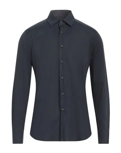 Prada Man Shirt Midnight Blue Size 15 ½ Cotton, Polyamide, Elastane