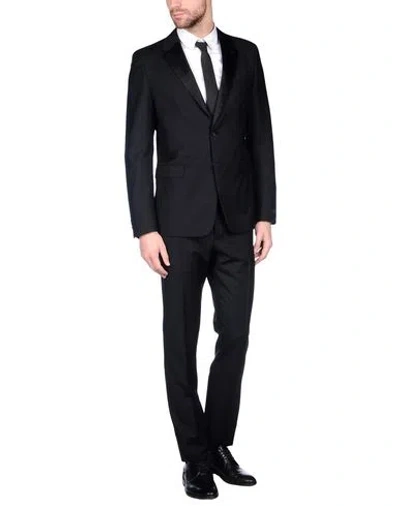 Prada Man Suit Black Size 42 Wool, Mohair Wool In Blue