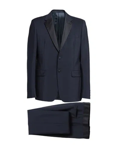 Prada Man Suit Navy Blue Size 46 Mohair Wool, Wool
