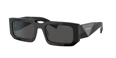 Prada Pr 06ys 09q5s0 53mm Unisex Rectangle Sunglasses In Dark Grey